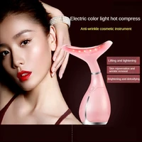 led photon therapy neck and face lifting massager vibration skin tighten beauty reduce double chin anti wrinkle remove device