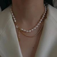 fashion pearl necklace of diamond love temperament collarbone chain vintage personality fine jewelry pendant for women