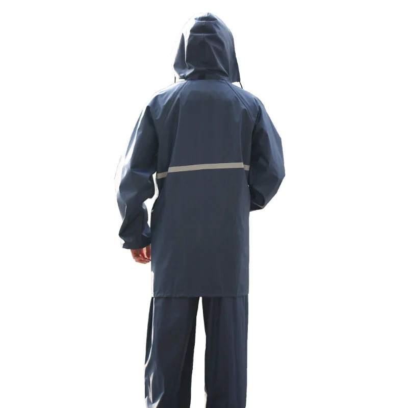 Fashion Reflective Waterproof Rain Coat Suit Motorcycle Brand Men 3 Sizes 420D Oxford Raincoat Quality Rain Wear Pants Coat Set