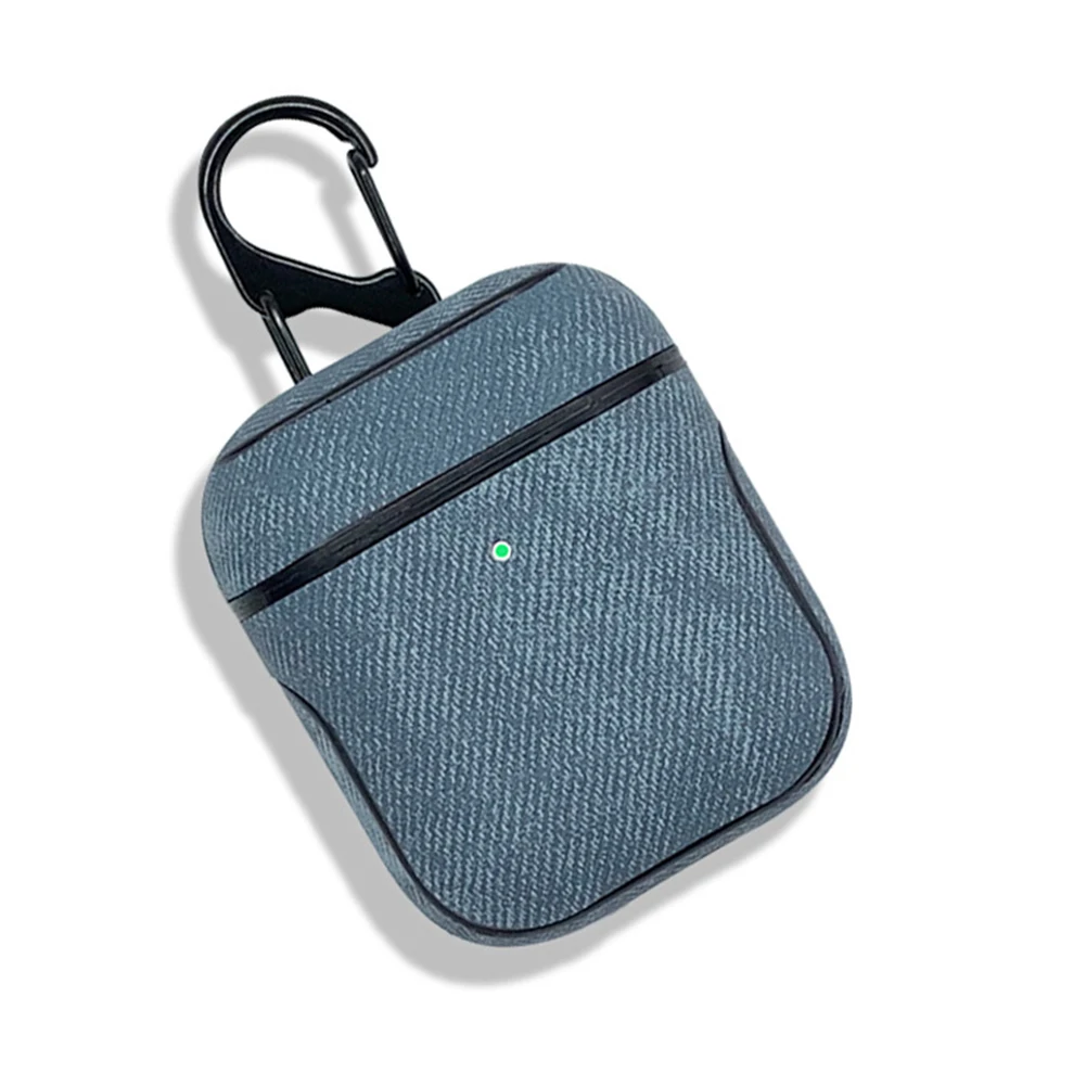 Bluetooth наушники кожаный чехол для Apple AirPods 1 2 Pro ткань анти-потеря противоударный чехол PU кожа для Air Pods 3 с крючком