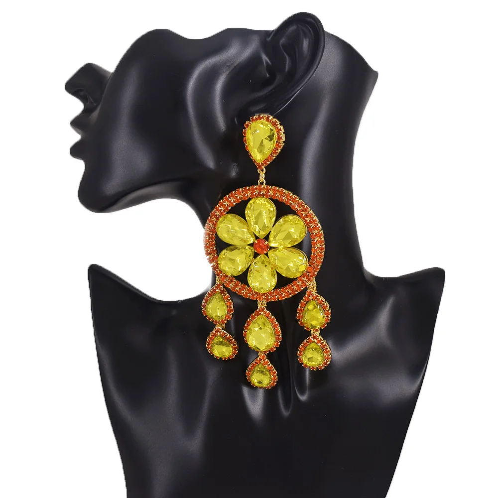 Серьги-кисточки CUIER в форме капли воды оранжевые 5 1 дюйма свадебные женские