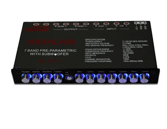 

NEW 7 Segment Equalizer Car Audio EQ Tuning Crossover Amplifier DC 12V