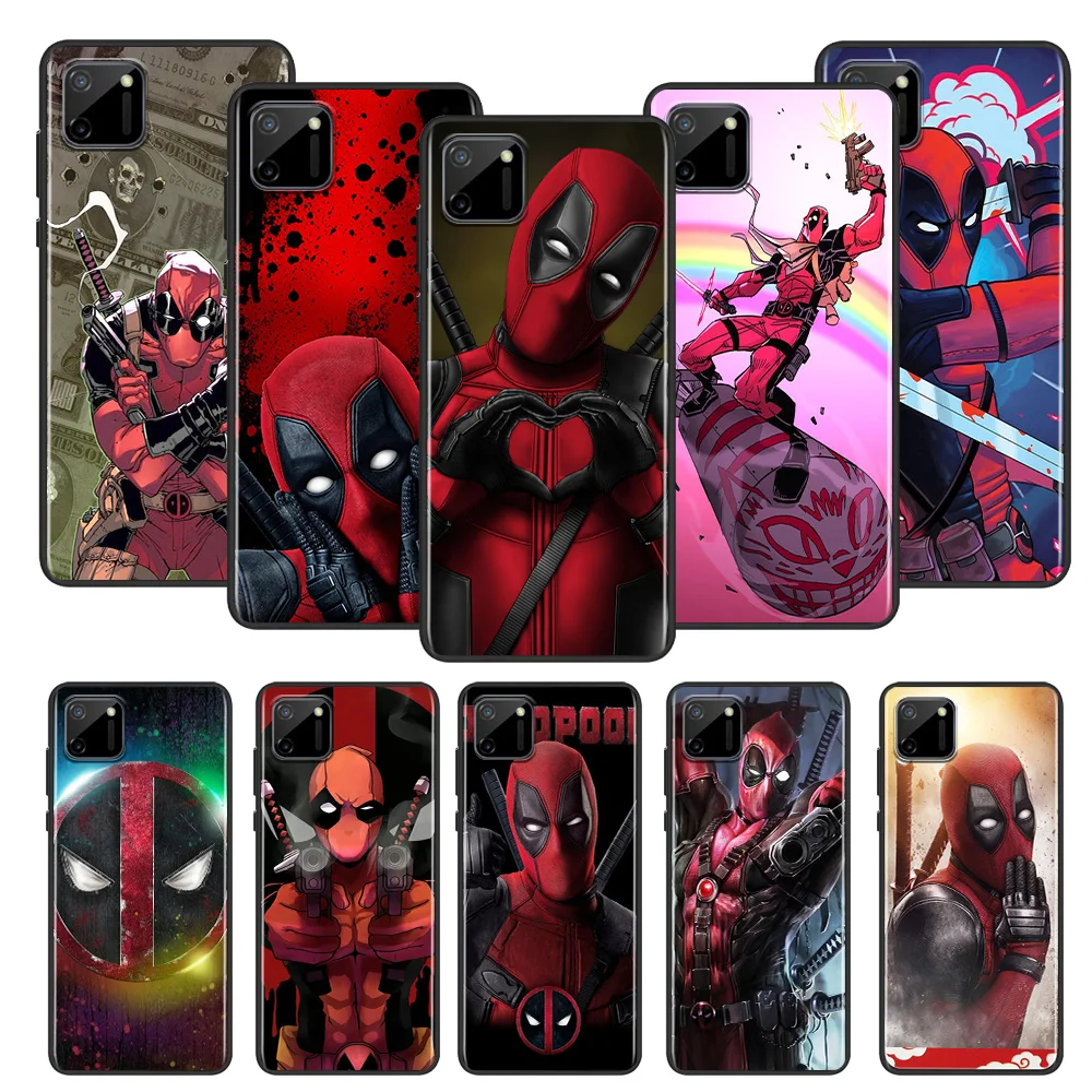 

Marvel Deadpool For OPPO Realme C2 C3 C11 C15 C17 X2 X3 X7 XT Narzo 20 Superzoom Pro Black Phone Case