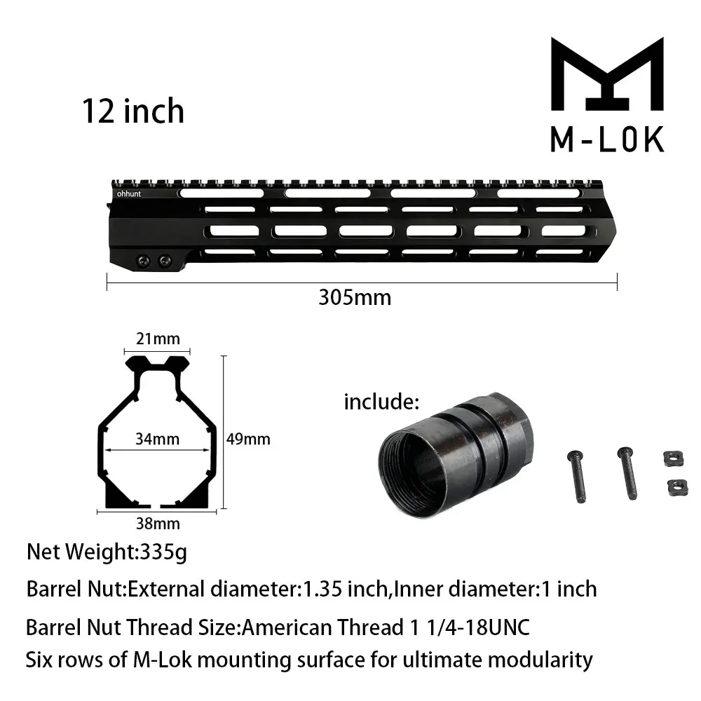 " 9" 1" 12" 13," 15" 1" AR15 свободный поплавок M-LOK ствольная накладка Пикатинни рельс тонкий стиль стальной прицел крепление Riflescop баррель гайка