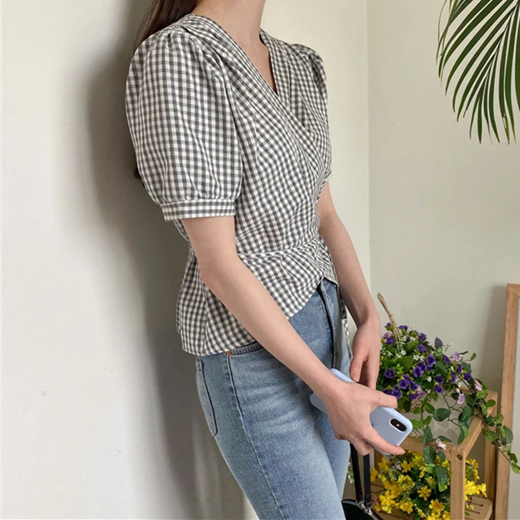 Новинка 2021 летние женские блузки винтажные повседневные Модные цельные рубашки