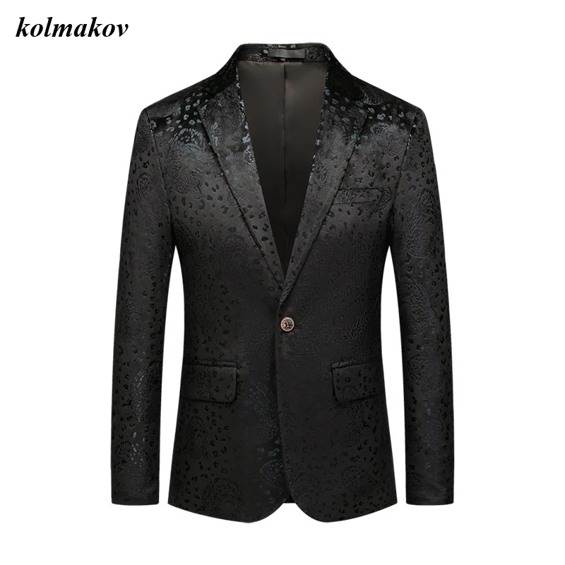 New Arrival Spring Style Men Boutique Blazers High Quality Business Casual Pattern Single Buttom Men's Suit Jacket Coat M-6XL