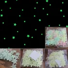 Флуоресцентные Пластиковые наклейки на стену, светящиеся 3D звезды, светится в темноте