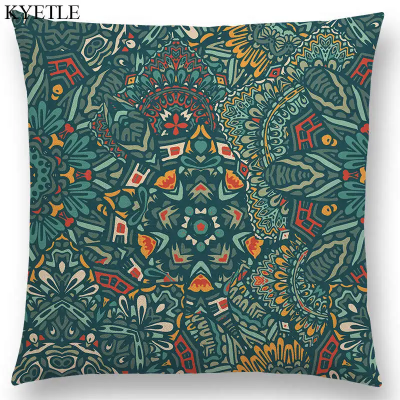 Boho Paisley Mandala Decorative Pattern Flower Plants National Style Geometry Leaf Beautiful Cushion Cover Nice Pillow Case | Дом и сад