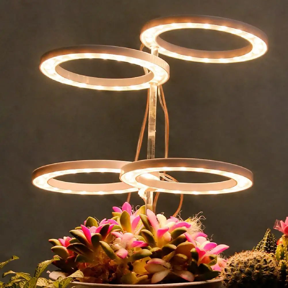 

Grow Light Angel Ring Three Spectrum Optional 1 to 2 Flower Vegetable Succulents Plant Growth Lamp for Indoor