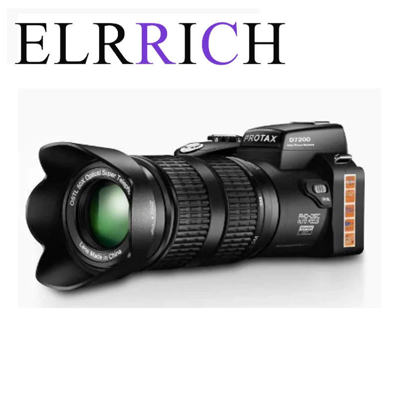 Цифровая зеркальная камера ELRRICH HD D7200 PROTAX Профессиональная видеокамера с