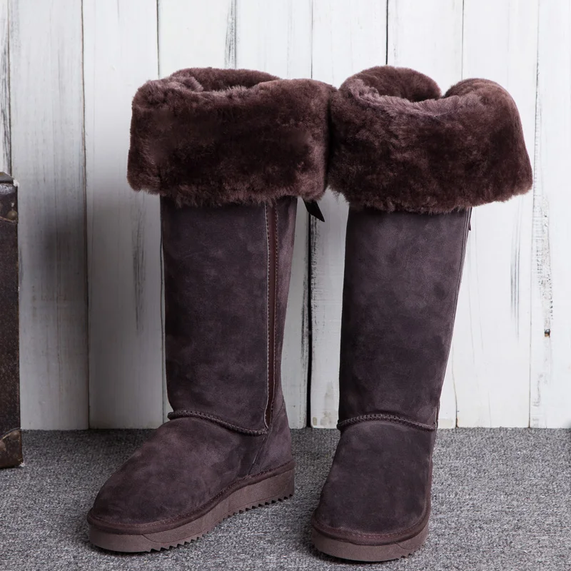 G & Zaco/зимние сапоги из натуральной замши Сапоги овечьей кожи Зимние до колена