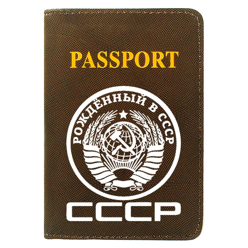 

Classic CCCP Symbol Soviet Sickle Hammer Printing Women Men Passport Cover Travel ID Credit Card Holder Pocket Wallet Bags