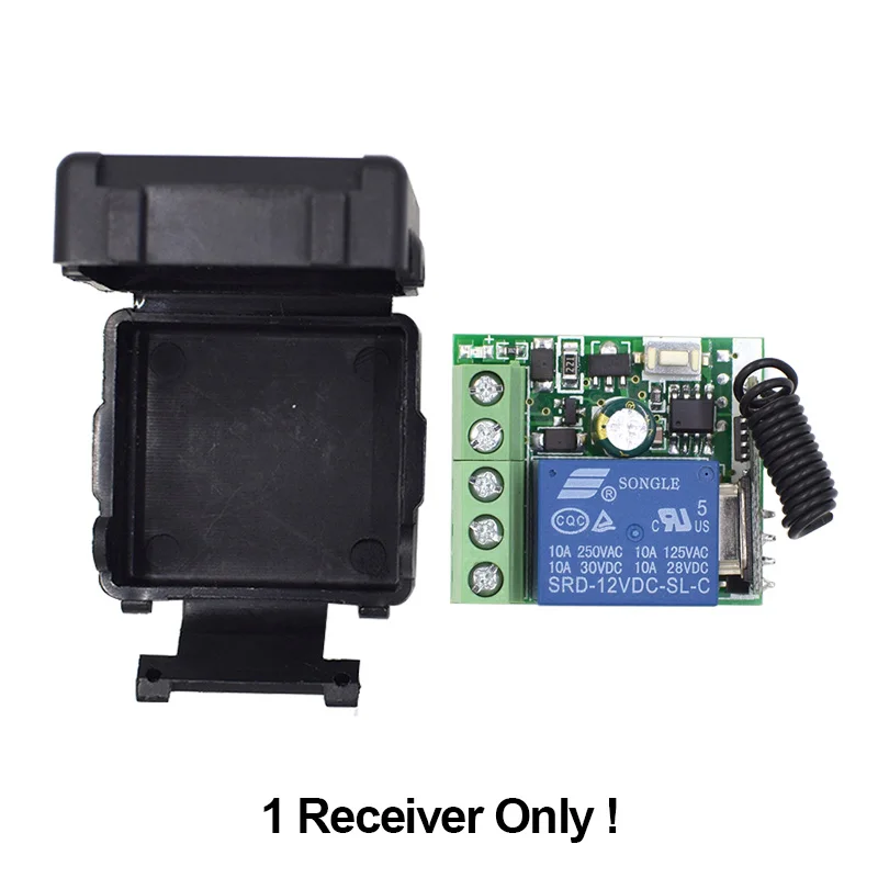 1 Receiver 433 МГц DC12V 1CH реле беспроводной пульт дистанционного управления 433 МГц рч приемник модуль для умного дома переключатель передатчик Diy - Цвет: 1 Receiver