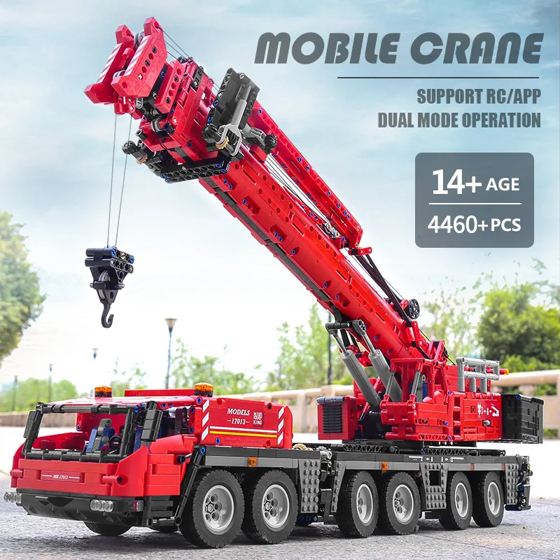 Строительные блоки Mould King 17013 моторизованный строительный кран APP RC красного