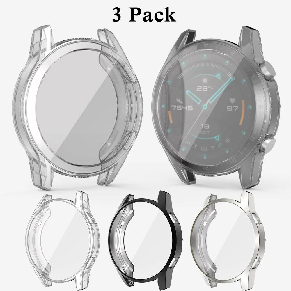 Гибкий чехол из ТПУ для Huawei Watch GT 2 46 мм мягкий тонкий устойчивый к царапинам