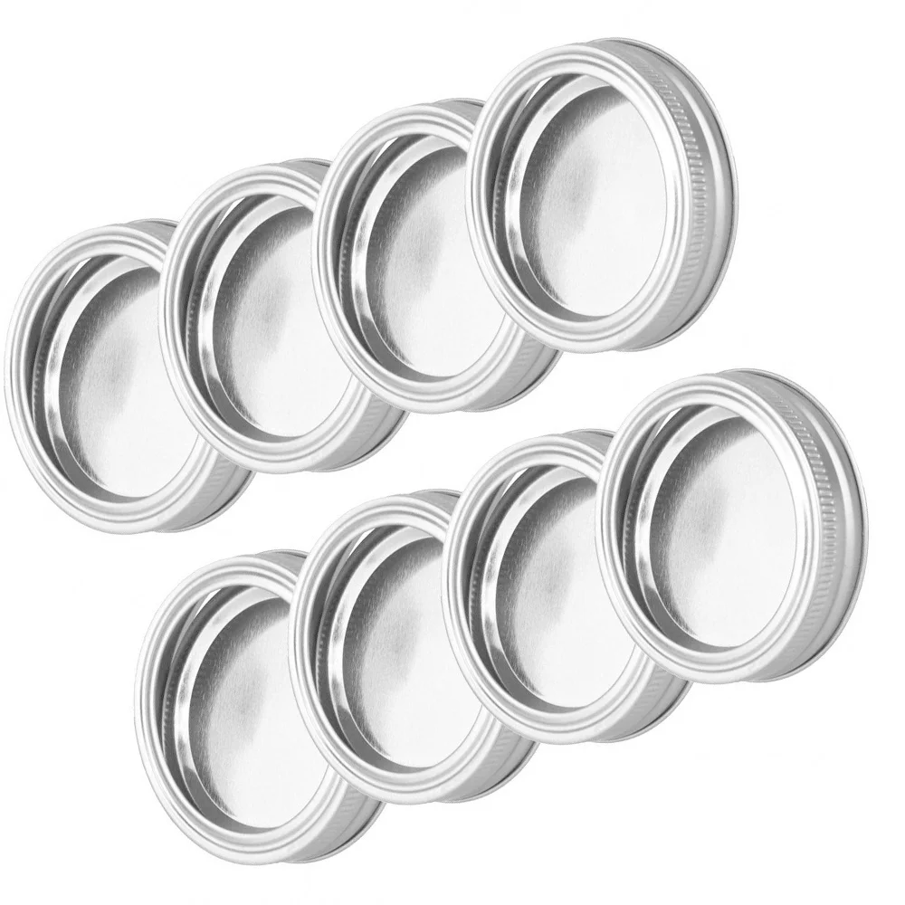 

8 Pcs/Set Regular Mouth Jar Lids Bands Whorl Leak Proof Canning Jar Caps With Wide Mouth Canning Covers Sealing Ring