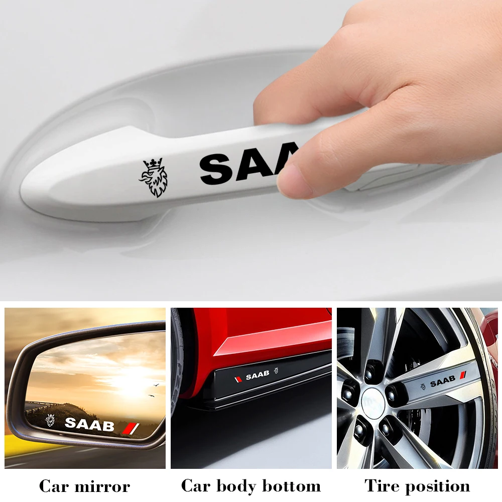 

Car Door Handle Decals Stickers Auto Rearview Mirror Sticker Vinyls Decals For SAAB 9-3 9-5 93 9000 900 9-7 600 99 9-X Turbo