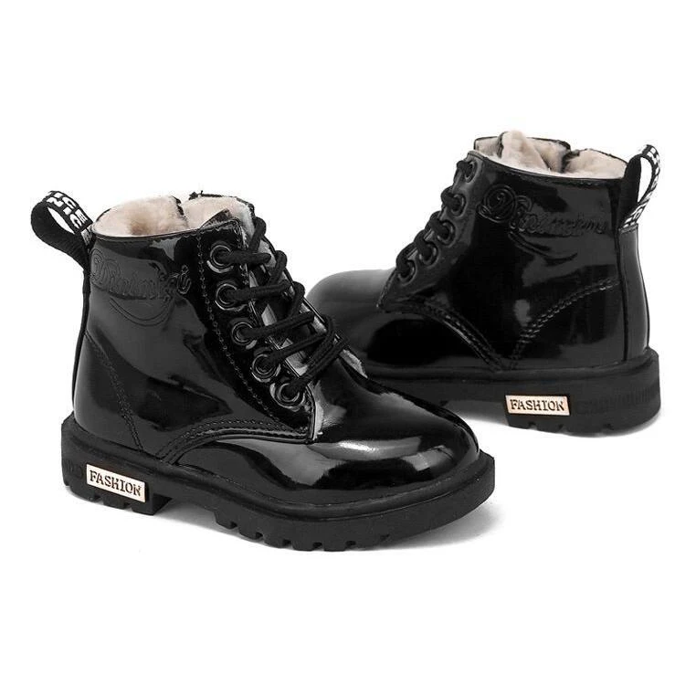 Детские водонепроницаемые лыжные ботинки размер 21-36 теплые плюшевые для девочек