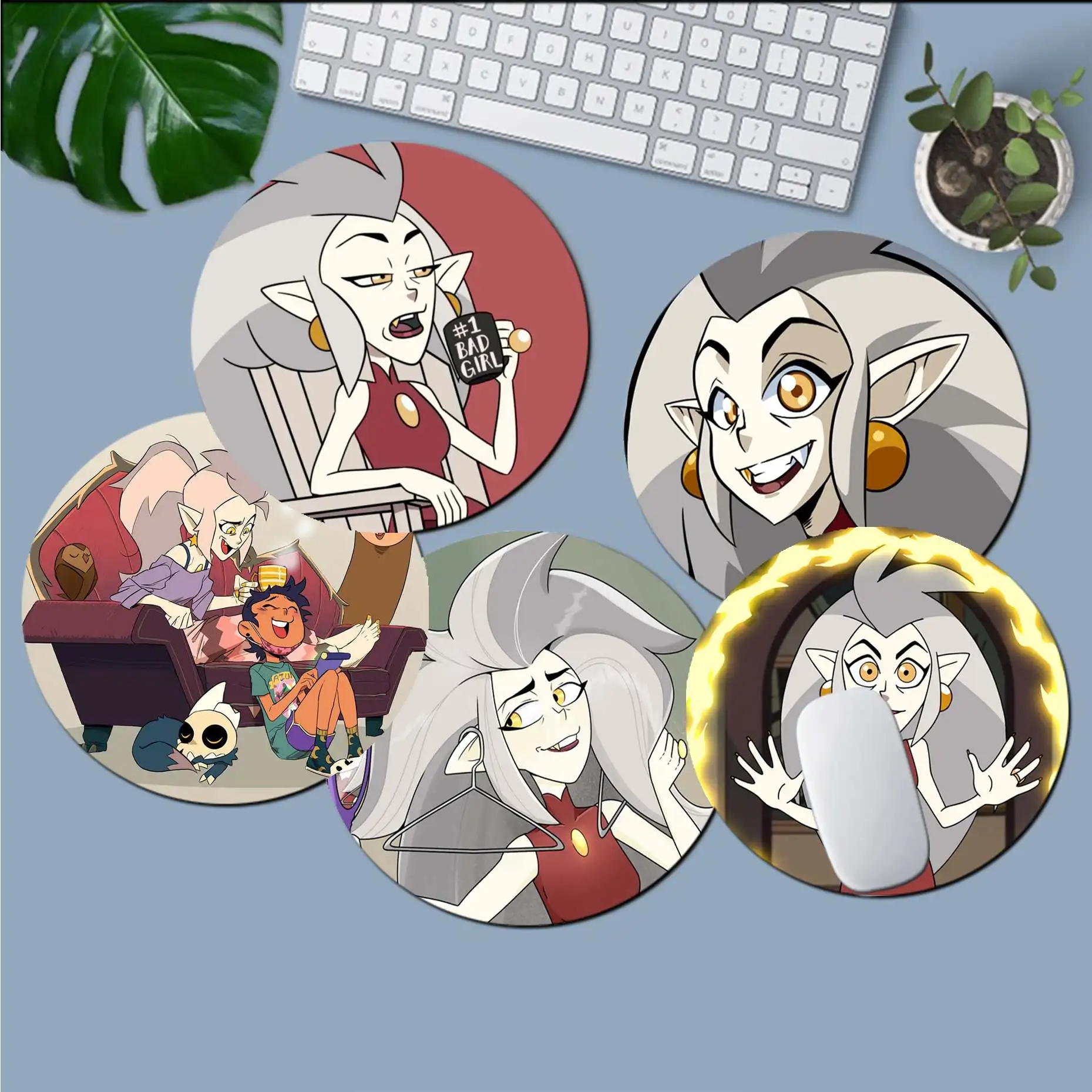 

New The Owl House Eda Clawthorne Witch Laptop Computer round desk pads Mousepad Anti-Slip Laptop PC Mice Pad Mat gaming Mousepad