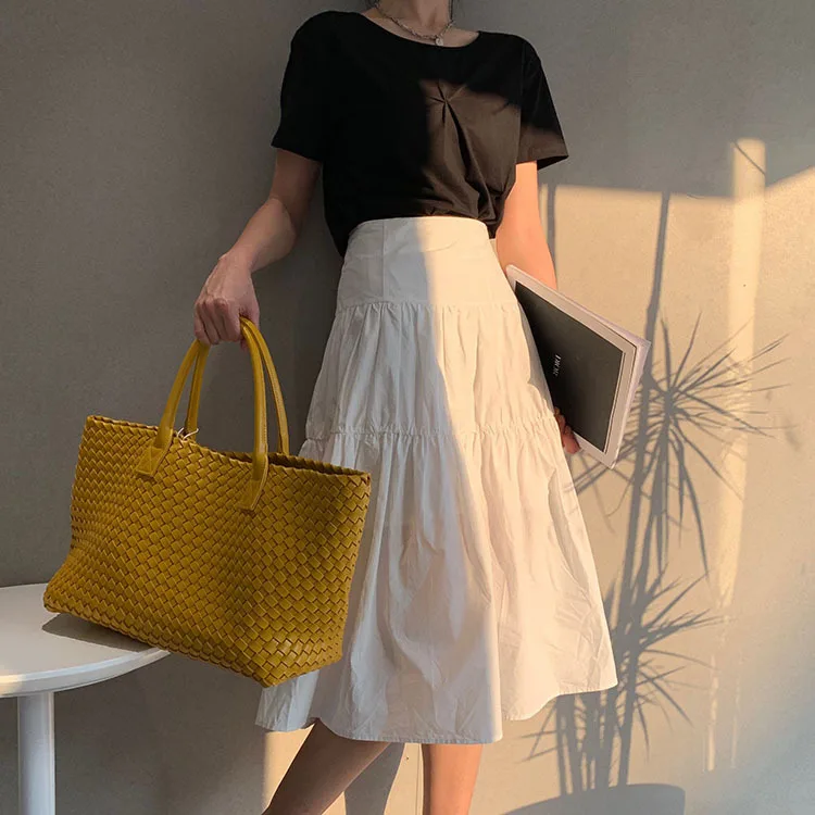 

Designer Handbags High Quality 2021 New Hand Woven Genuine Leather Handbags for Women Ladies Large Capacity Shopping Totes bolsa
