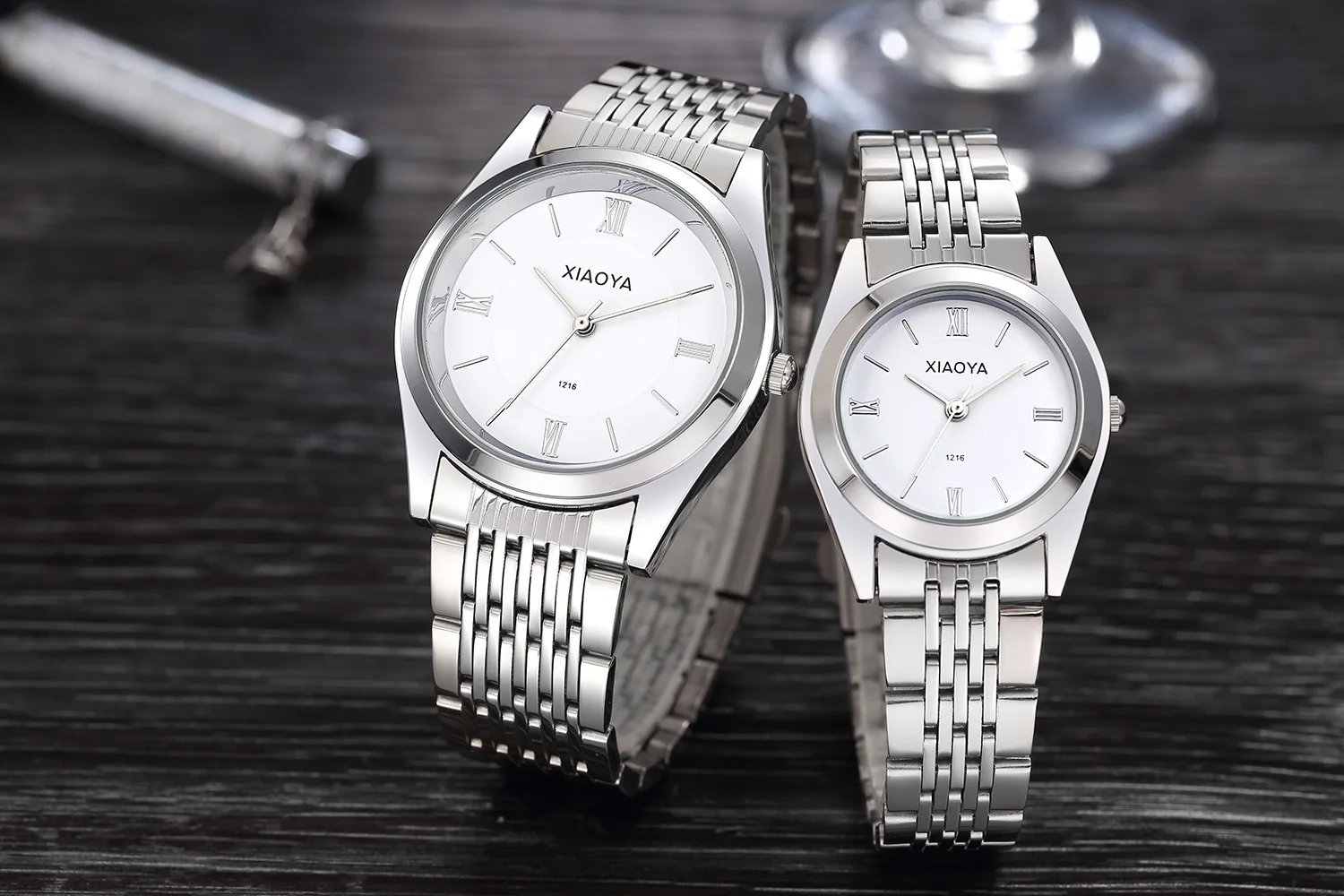 

Couple watch fashion trend male and female students tungsten steel ultra-thin quartz watch couple gift Relojes de pareja