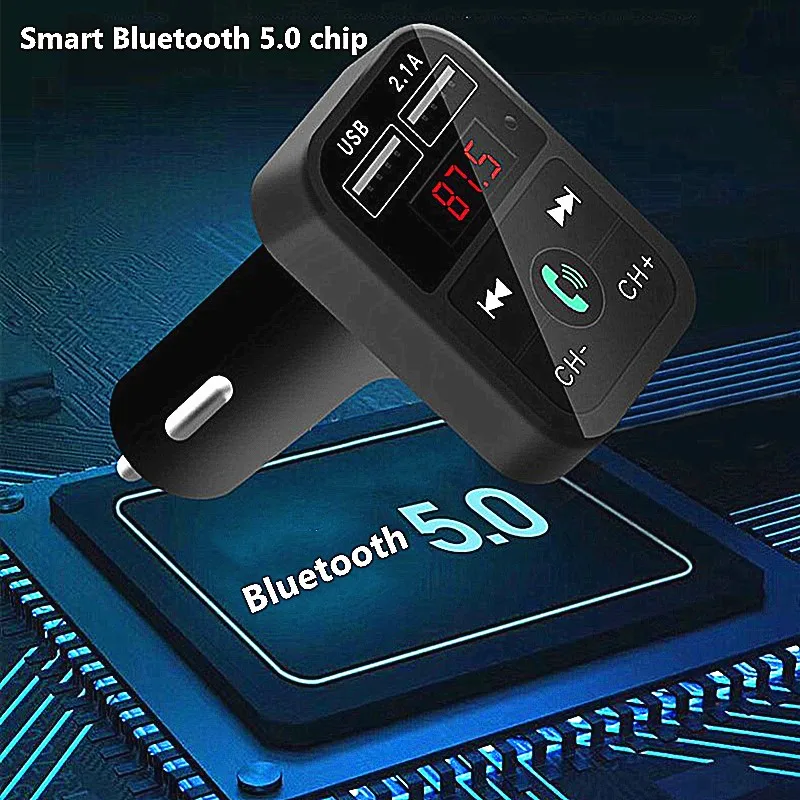 Автомобильный беспроводной Bluetooth FM передатчик Комплект с двойным USB портом