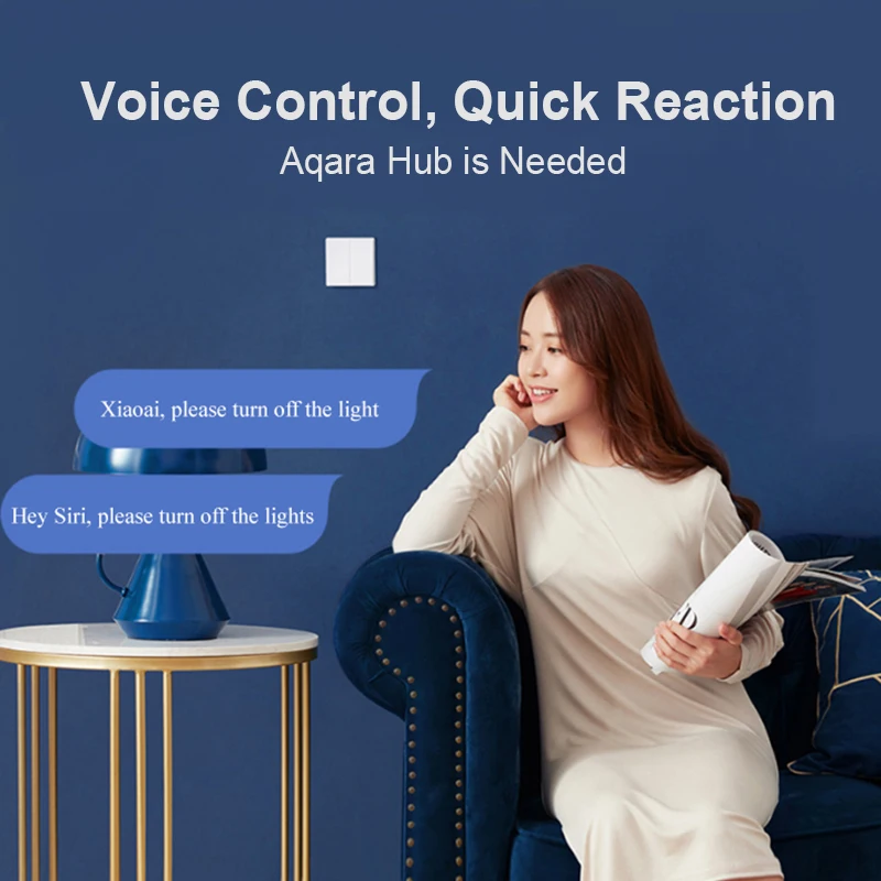 Aqara – interrupteur mural D1 intelligent, ZigBee, 3 clé, sans fil de feu, avec/sans télécommande neutre, pour Mi Homekit