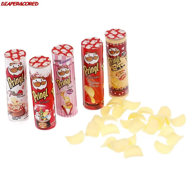 

1/3/4Pcs Mini Simulation Potato Chips Bottle Dollhouse Miniature Play Kitchen Food Pullip 1/6 Doll Toy