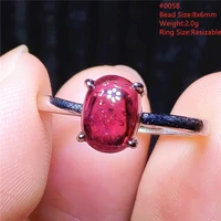 natural colorful tourmaline quartz adjustable ring 8x6mm green red pink tourmaline quartz 925 sterling silver aaaaaa