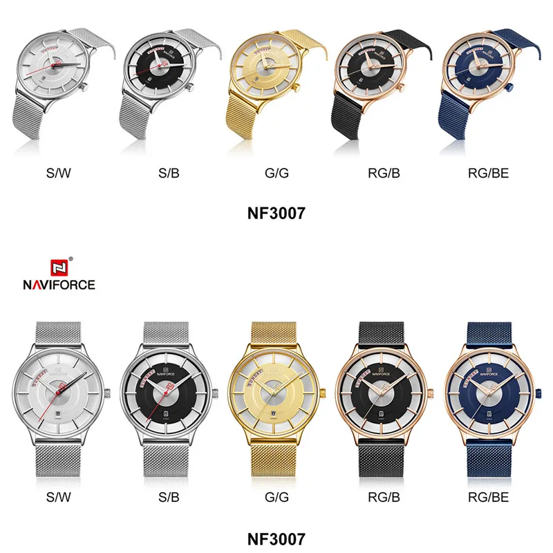 NAVIFORCE мужские наручные часы водонепроницаемые армейские бизнес с календарем из