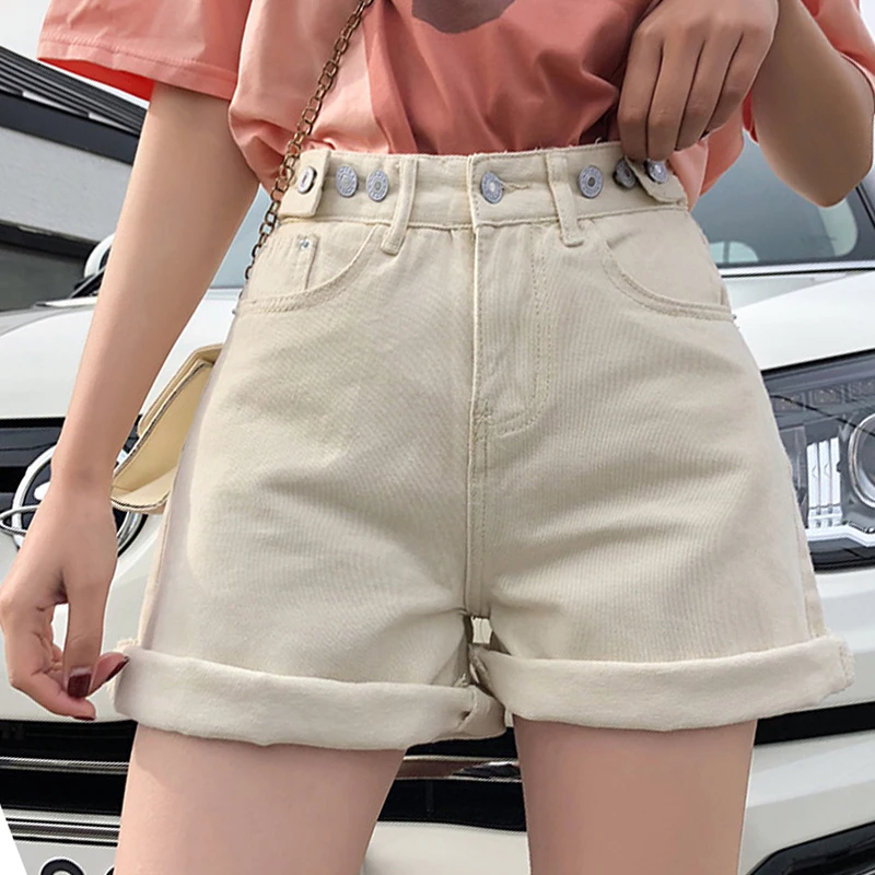 Высокая талия синий белый черный широкие ноги женские повседневные летние