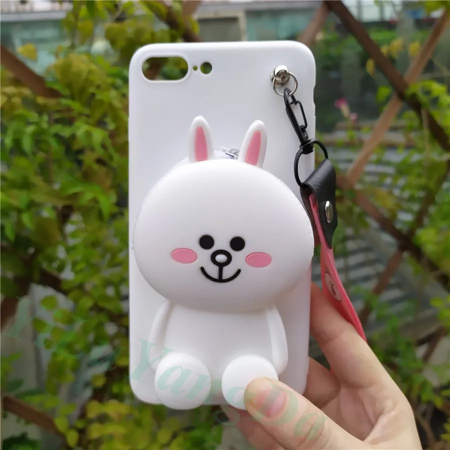 Cony Wallet В мультипликационном стиле на молнии кошелек чехол для телефона для Xiaomi mi Note 3 A1 A2 6 8 9 Lite SE 9T Pro CC9 CC9e mi x 2 2S 3 S Max 2 3 Мягкий силиконовый чехол - Цвет: Cony Wallet