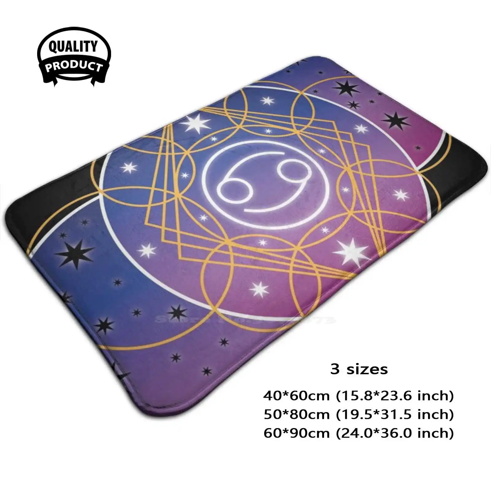 Коврик со звездами и знаками рака коврик для ног домашний Зодиака раком небом