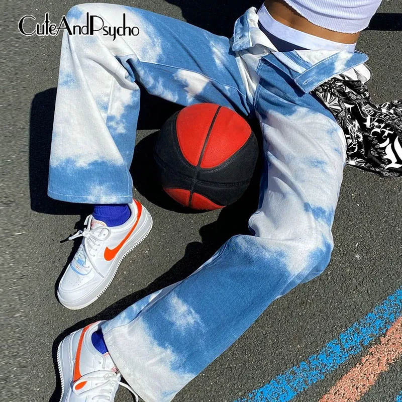 

Женские спортивные штаны Tie Dye с принтом, уличная одежда, джоггеры, женские брюки с широкими штанинами в стиле Харадзюку, эстетические брюки ...