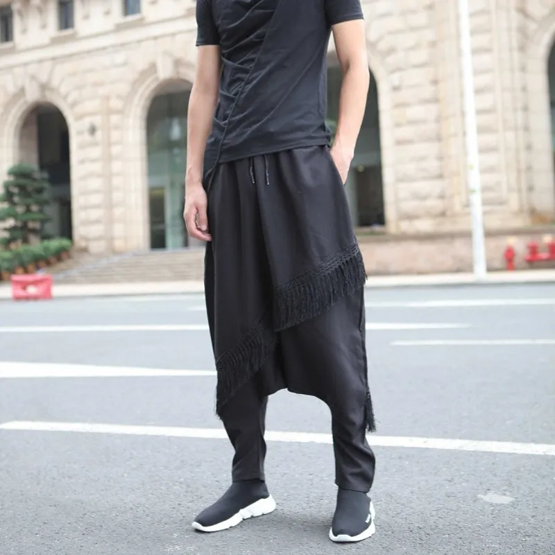 Осенние мужские шаровары в уличном стиле повседневные мешковатые брюки с