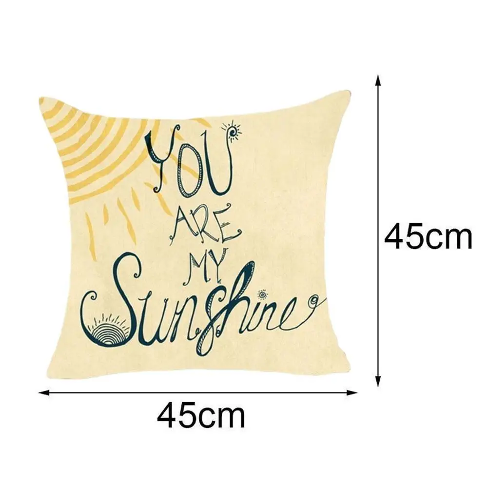 

You Are My Sunshine Printed Pillowcase Single-Sided Peach Skin Home Living Room Sofa Decorative Cushion Cover