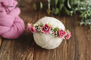 Тиара из лотоса Jane Z-Ann, оригинальный цветочный венок Мори, реквизит для фотосъемки новорожденных на 1 год, для детей 100