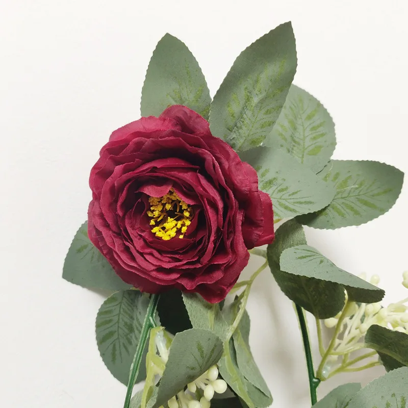 Искусственные растения зеленые листья цветок для вечерние ринки Рождества