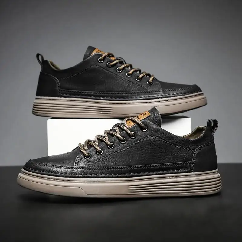 

2021 Casual Sneakers Men PU Leather New Fashion Shoes designer Comfortable Running Walking Sport Shoes Men Vulcanize Shoes