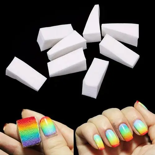 

8pcs New Woman Salon Nail Sponges for Acrylic Makeup Manicure Nail Art Accessory Gradient Tips DIY