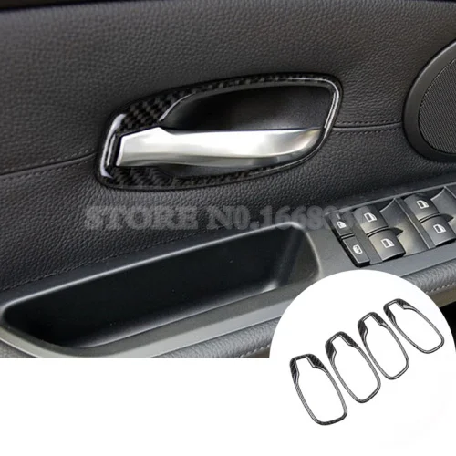 4 шт. накладки на дверную ручку автомобиля из углеродного волокна для BMW 5 серии E60
