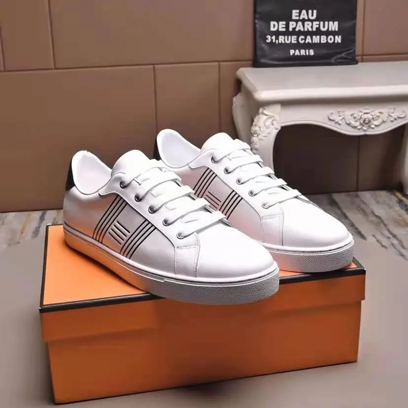 

Men's Genuine Leather Shoes Fashion Brand Leisure All-match Anti-slip Sports Shoes Korean Striped Sneakers Male Outdoor Footwear