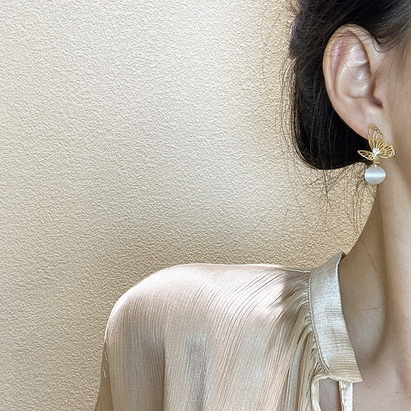 

Butterfly Cat's Eye Style Cool Style Trend 2021 Ethnic Low Price Earring for Girls European Bridal