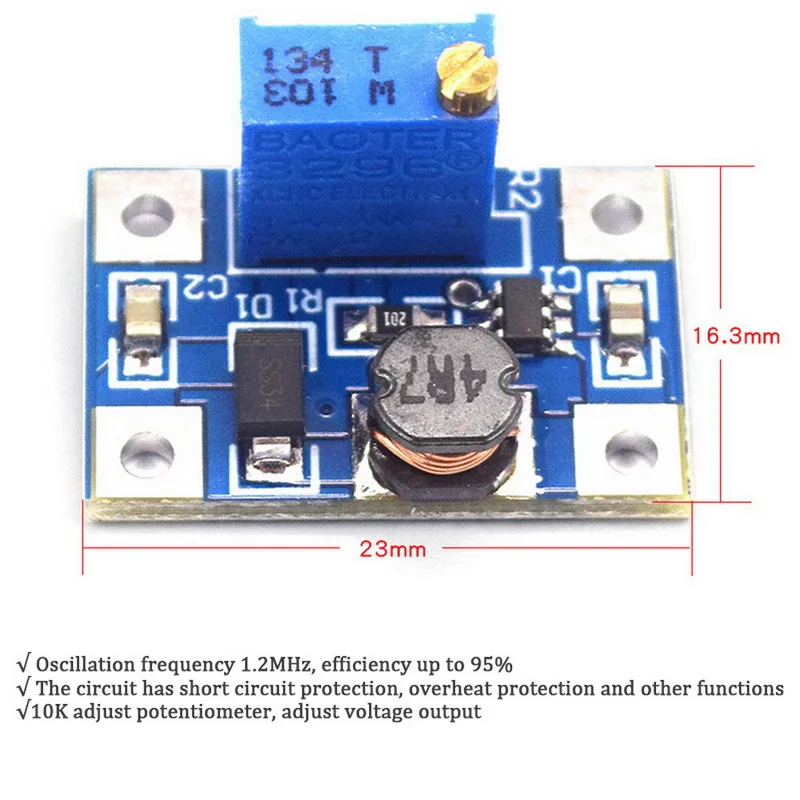 

Adjustable Step-up Power Converter Step-UP Adjustable Power Module DC DC Step Up Converter Adjust Power Supply