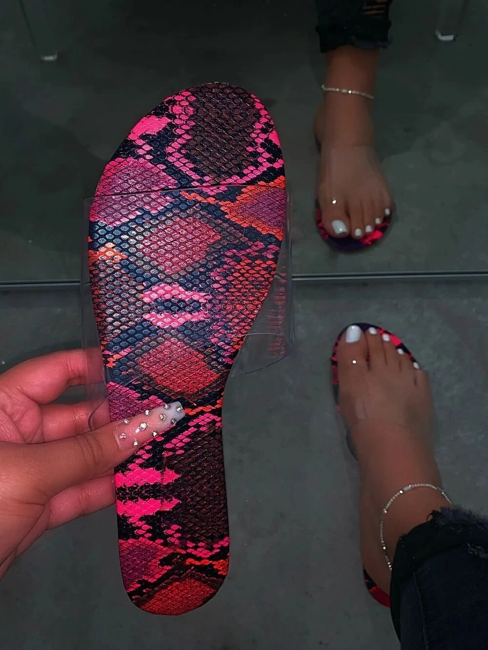 

Women Slippers Snake Print Shoes Woman Casual Flat Slides Lady Outdoor Beach Flip Flops Comfort Female Shoes Summer Fashion New