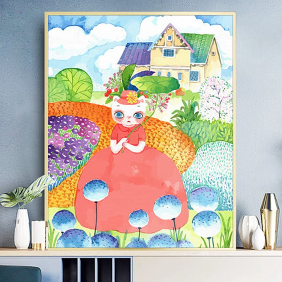

Painting By Numbers Animals Cat 50x40cm Pictures Oil Painting By Numbers Set Gift Coloring By Numbers Canvas Wall Set