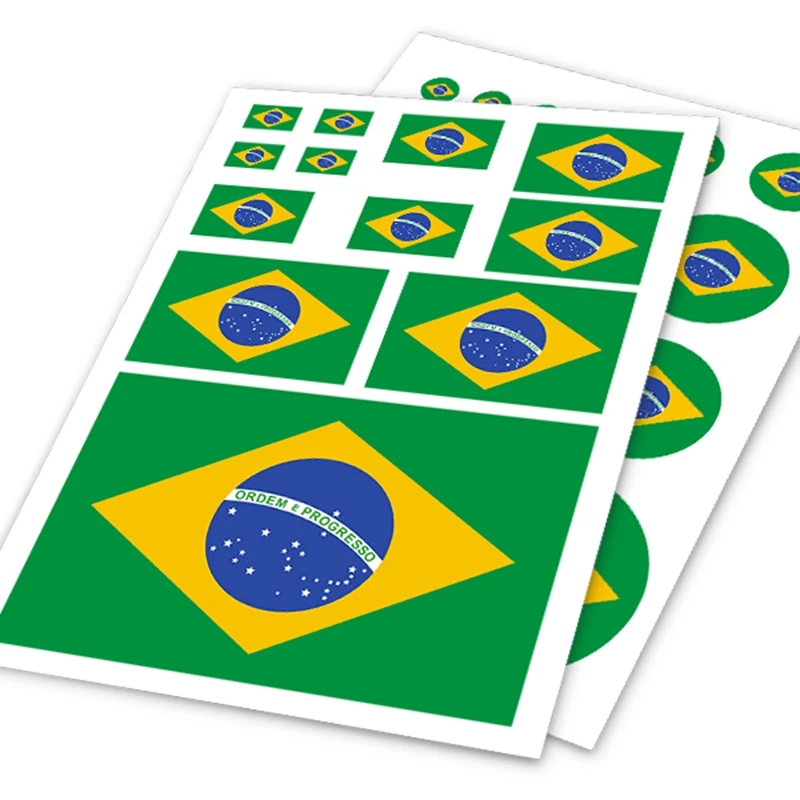 

Noizzy 1 Set Brazil BRA National Flag Sticker Pack Car Motorcycle Vinyl Decal Ipad Helmet Window Handy Suitcase Customiz Styling