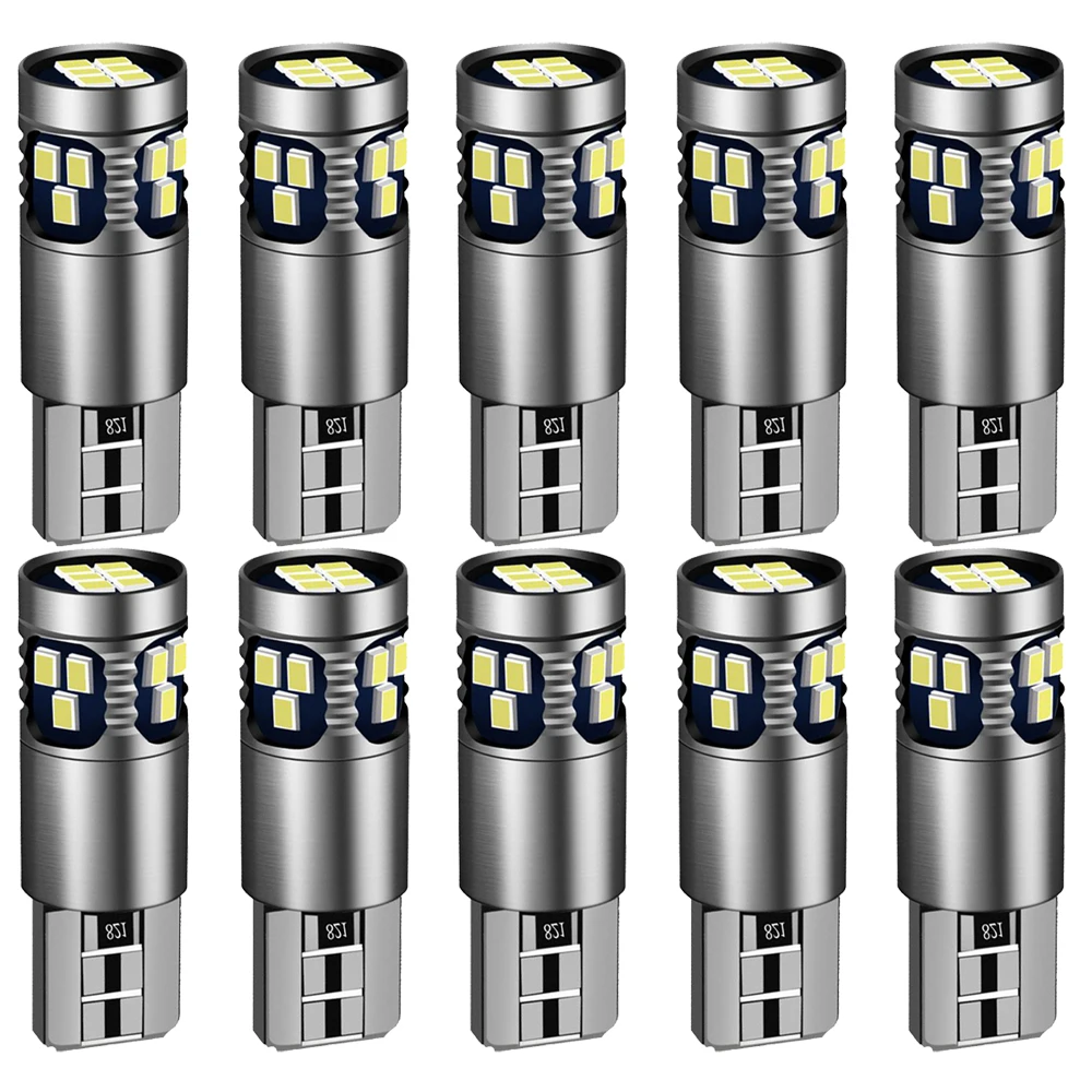 10X T10 LED Canbus No Error W5W LED Bulb Auto Lamp 2016 18SMD Car Interior Light W5YW 194 168 501 LED Car Lights 6000K White 12V