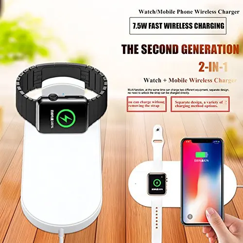 Беспроводной зарядный коврик HBUDS 2 в 1 с быстрой зарядкой для беспроводных