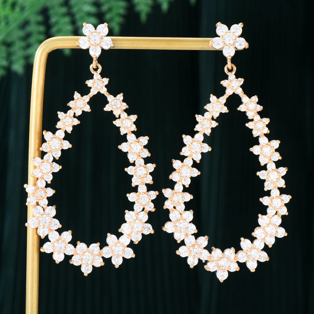 

Fashion Trendy серьги 2021 тренд Luxury Pendant Earrings for Women Fine Jewelry Full CZ Bridal Wedding Earrings Jewelry GIFT